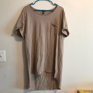 H&M long tan distressed shirt